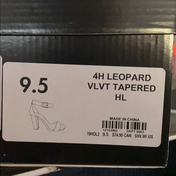 4in Lepard Velvet High Heel size 9.5 wide - Picture 3 of 3